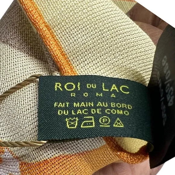 NWT Roi du Lac Elegant Silk/Wool Scarf in Purple and Gold - Picture 4 of 8